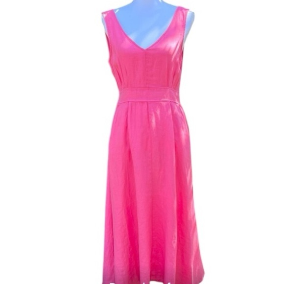 Joie Dresses & Skirts - JOIE Linen A-line V-Neck Sleeveless Midi dress Size 14